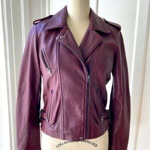 Genuine leather jacket Lucky Brand Small burgundy